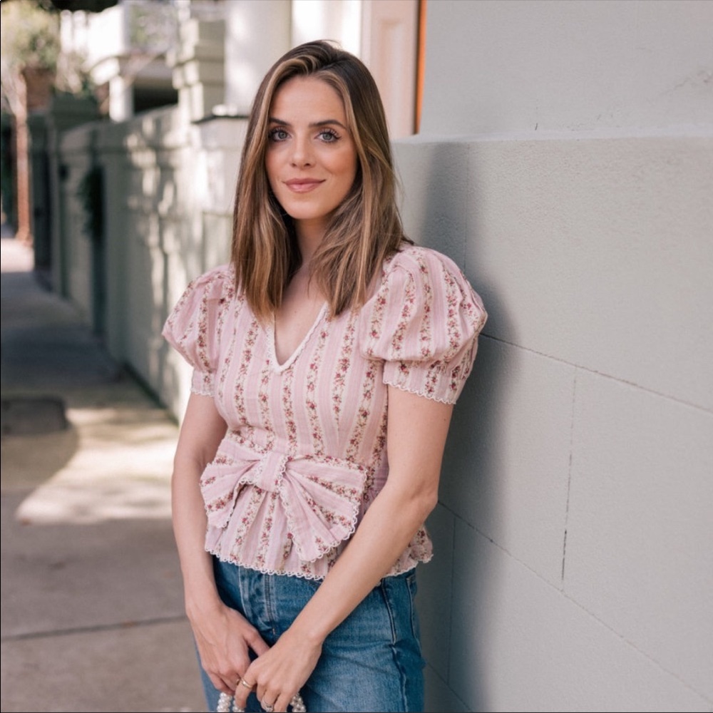Rikki Bow-Embellished Floral-Print Top